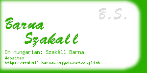 barna szakall business card